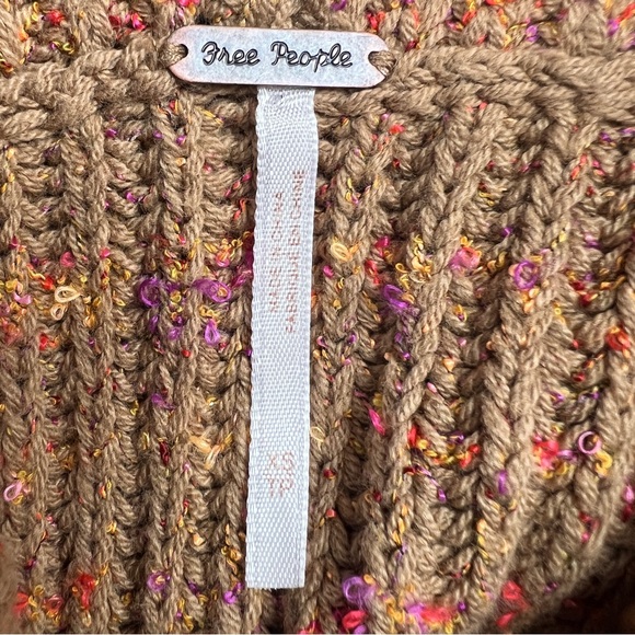 Free People Oversized Sweater Size XS‎ Knit Leo Tunic Brown speckled slouchy - Picture 5 of 12